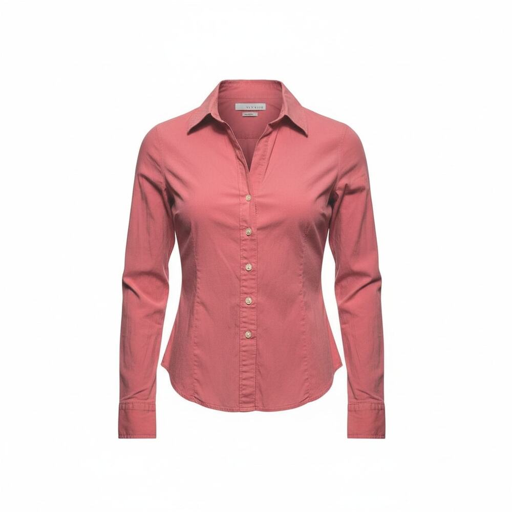 Y2K Old Navy Rose Pink Collared Cotton Stretch Button Down Shirt Size Medium